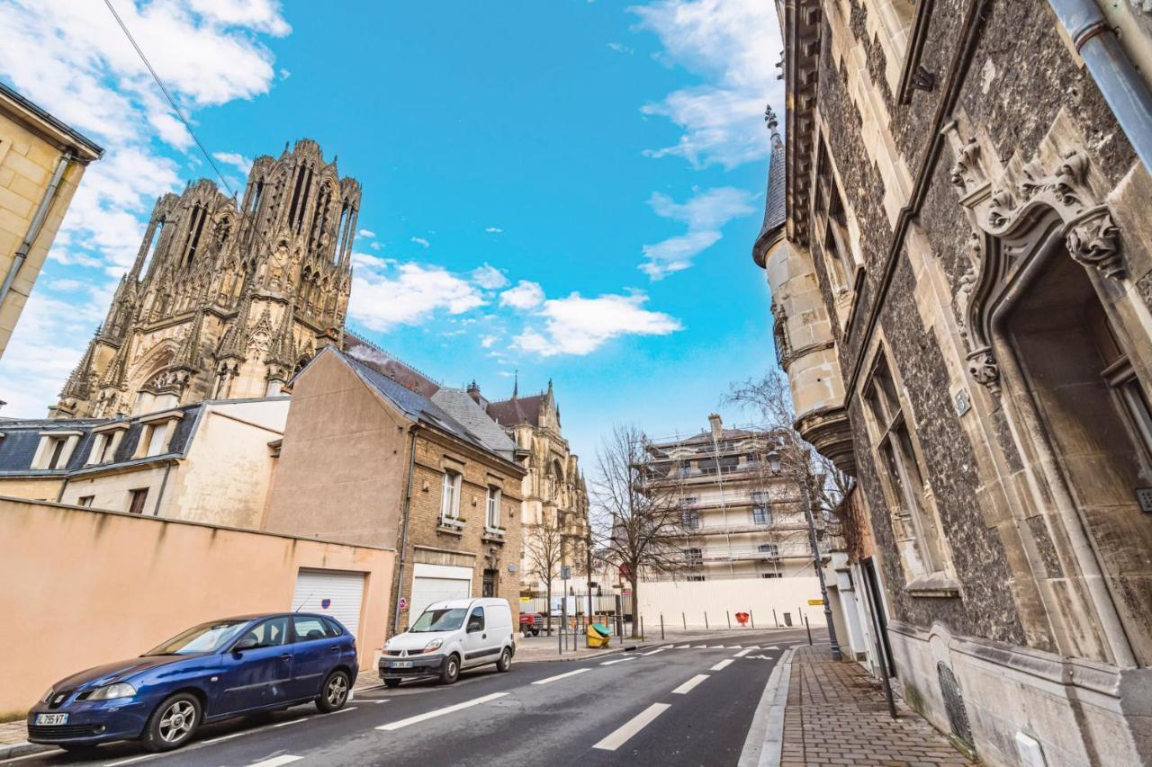 랭스 Tournelles Vue Cathedrale- Maison Climatisee Du Xvie Siecle Classee 아파트 외부 사진