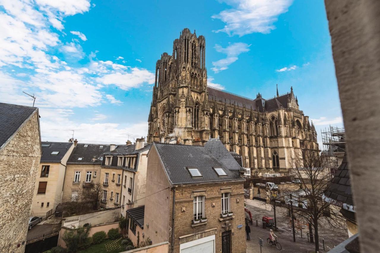 랭스 Tournelles Vue Cathedrale- Maison Climatisee Du Xvie Siecle Classee 아파트 외부 사진